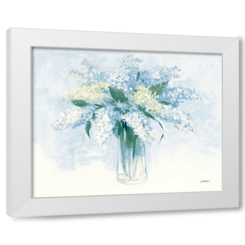 Contemporary Lilac Blue White Modern Wood Framed Art Print by Rowan, Carol