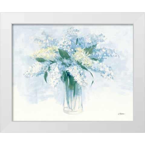 Contemporary Lilac Blue White Modern Wood Framed Art Print by Rowan, Carol