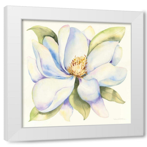 Magnolia White Modern Wood Framed Art Print by McKenna, Kathleen Parr