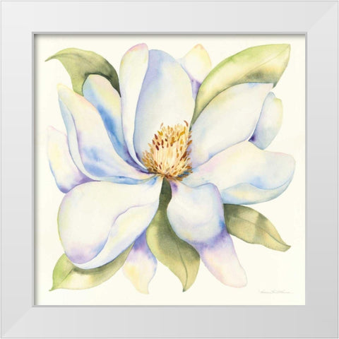 Magnolia White Modern Wood Framed Art Print by McKenna, Kathleen Parr