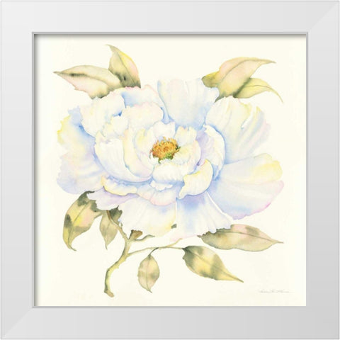 Peony White Modern Wood Framed Art Print by McKenna, Kathleen Parr