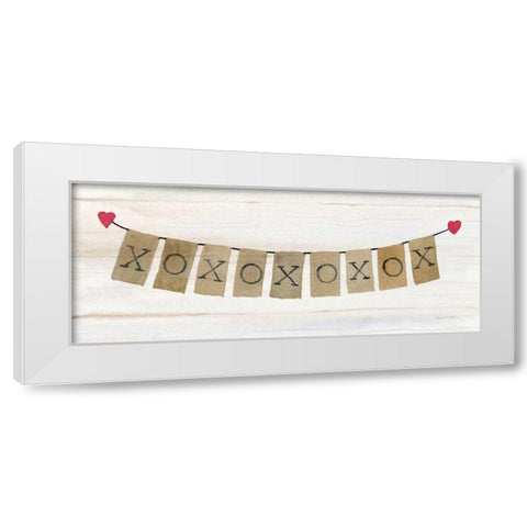Rustic Valentine Banner I White Modern Wood Framed Art Print by McKenna, Kathleen Parr