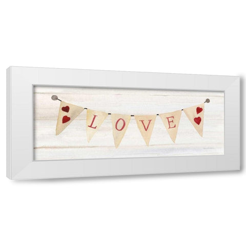 Rustic Valentine Banner II White Modern Wood Framed Art Print by McKenna, Kathleen Parr