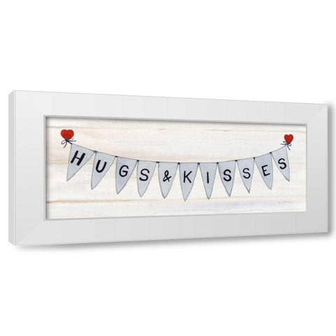 Rustic Valentine Banner IV White Modern Wood Framed Art Print by McKenna, Kathleen Parr