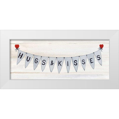 Rustic Valentine Banner IV White Modern Wood Framed Art Print by McKenna, Kathleen Parr