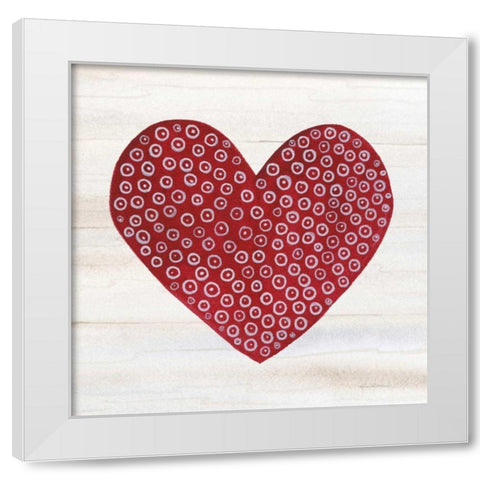 Rustic Valentine Heart III White Modern Wood Framed Art Print by McKenna, Kathleen Parr