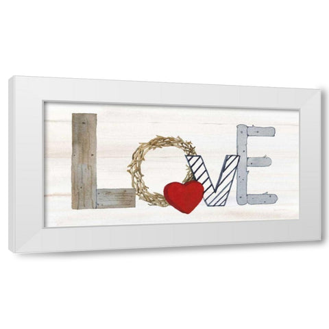 Rustic Valentine Love White Modern Wood Framed Art Print by McKenna, Kathleen Parr