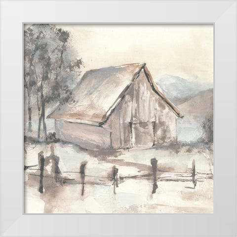 Barn VII White Modern Wood Framed Art Print by Paschke, Chris