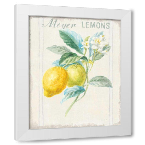 Floursack Lemon II v2 White Modern Wood Framed Art Print by Nai, Danhui