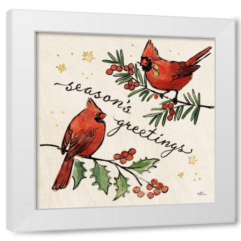 Christmas Lovebirds X White Modern Wood Framed Art Print by Penner, Janelle