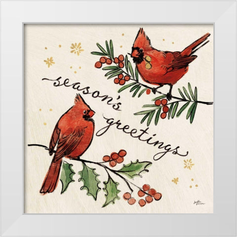 Christmas Lovebirds X White Modern Wood Framed Art Print by Penner, Janelle