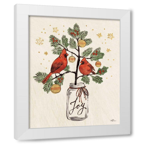 Christmas Lovebirds XIV White Modern Wood Framed Art Print by Penner, Janelle