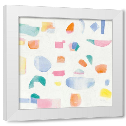 Joy White Modern Wood Framed Art Print by Rhue, Piper