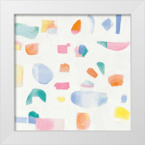 Joy White Modern Wood Framed Art Print by Rhue, Piper