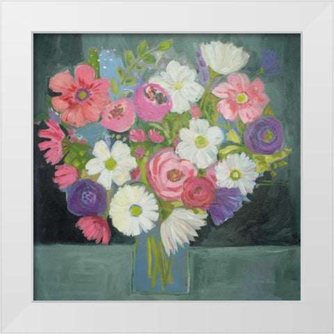 Special Bouquet White Modern Wood Framed Art Print by Zaman, Farida