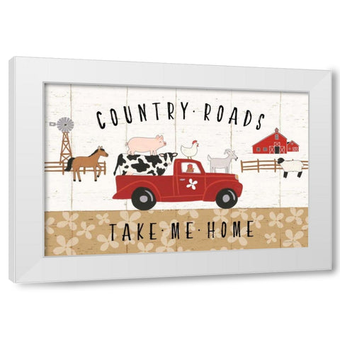 Country Roads I White Modern Wood Framed Art Print by Marshall, Laura