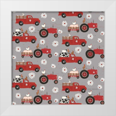 Country Roads Step 02C White Modern Wood Framed Art Print by Marshall, Laura