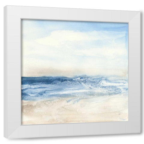 Surf and Sand White Modern Wood Framed Art Print by Paschke, Chris