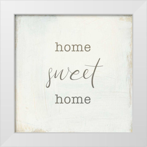 Home Sweet Home I Script White Modern Wood Framed Art Print by Wild Apple Portfolio