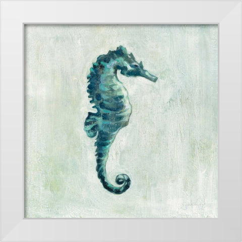 Indigo Sea Life I White Modern Wood Framed Art Print by Vassileva, Silvia