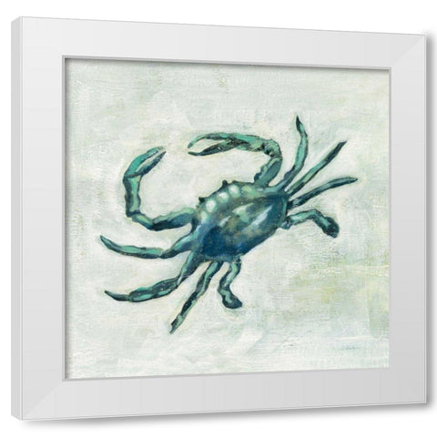 Indigo Sea Life II White Modern Wood Framed Art Print by Vassileva, Silvia
