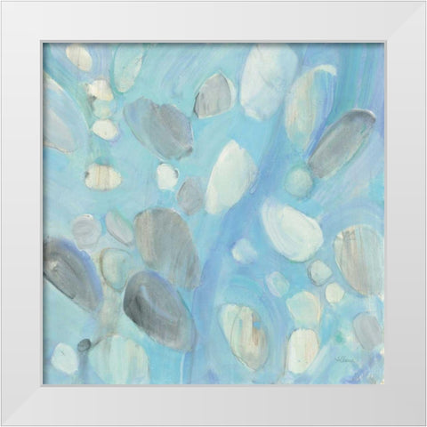 Running Water White Modern Wood Framed Art Print by Hristova, Albena