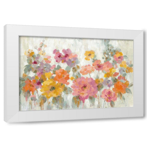 Garden Fun White Modern Wood Framed Art Print by Vassileva, Silvia