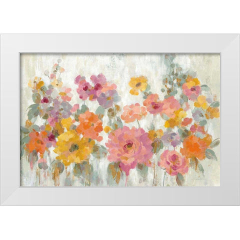 Garden Fun White Modern Wood Framed Art Print by Vassileva, Silvia