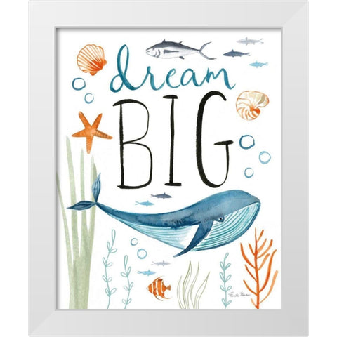 Whale Tale I  White Modern Wood Framed Art Print by Zaman, Farida