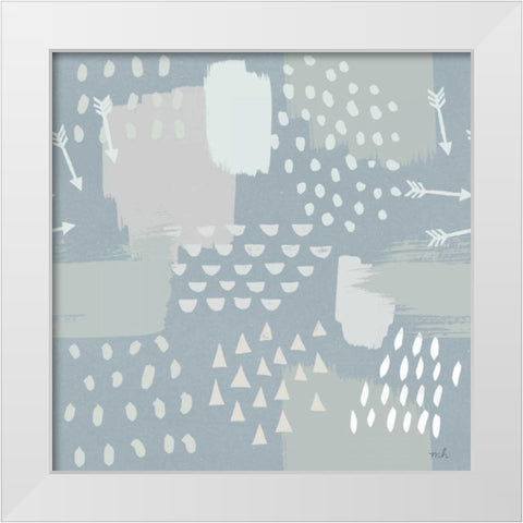 Calm World Map Pattern XI White Modern Wood Framed Art Print by Hershey, Moira
