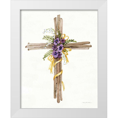 Easter Blessing Cross I White Modern Wood Framed Art Print by McKenna, Kathleen Parr