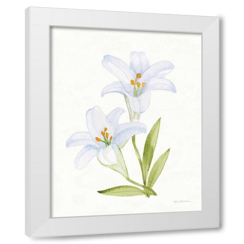 Easter Blessing Flowers IV White Modern Wood Framed Art Print by McKenna, Kathleen Parr