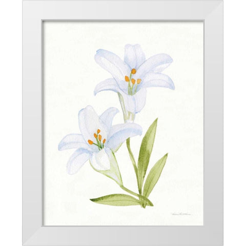 Easter Blessing Flowers IV White Modern Wood Framed Art Print by McKenna, Kathleen Parr