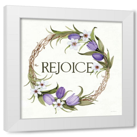 Wreath with Words I White Modern Wood Framed Art Print by McKenna, Kathleen Parr