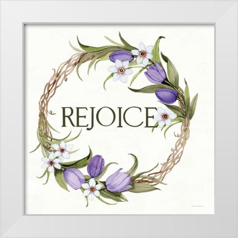 Wreath with Words I White Modern Wood Framed Art Print by McKenna, Kathleen Parr