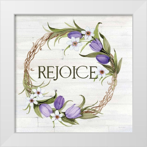 Wreath with Words I v2 White Modern Wood Framed Art Print by McKenna, Kathleen Parr