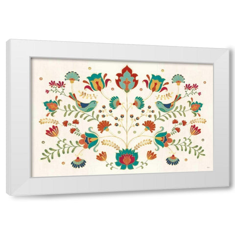 Folk Floral I White Modern Wood Framed Art Print by Charron, Veronique
