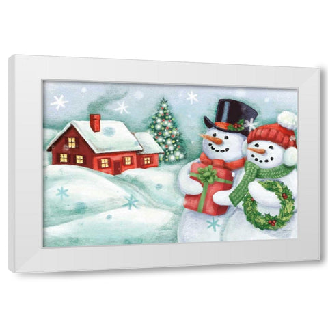 Classic Snowmen II White Modern Wood Framed Art Print by Urban, Mary