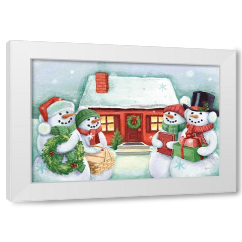 Classic Snowmen III White Modern Wood Framed Art Print by Urban, Mary