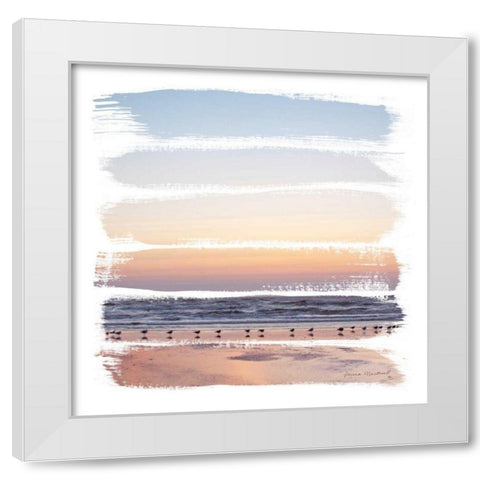 Sunset Stripes I White Modern Wood Framed Art Print by Marshall, Laura