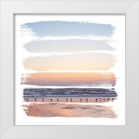 Sunset Stripes I White Modern Wood Framed Art Print by Marshall, Laura