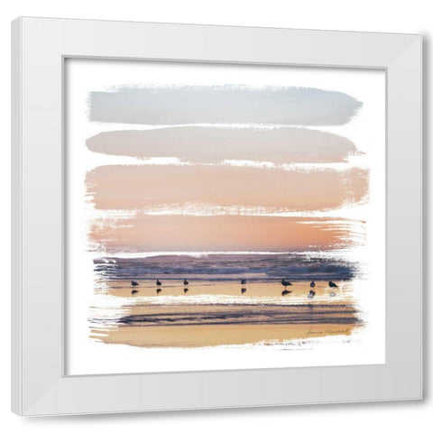 Sunset Stripes II White Modern Wood Framed Art Print by Marshall, Laura