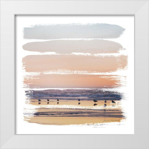 Sunset Stripes II White Modern Wood Framed Art Print by Marshall, Laura