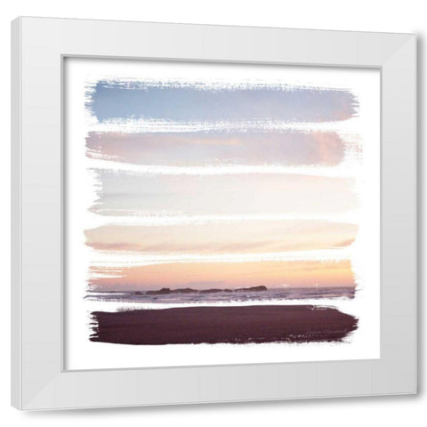 Sunset Stripes III White Modern Wood Framed Art Print by Marshall, Laura