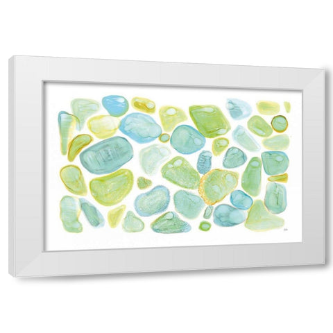 Seaglass Abstract White Modern Wood Framed Art Print by Averinos, Melissa