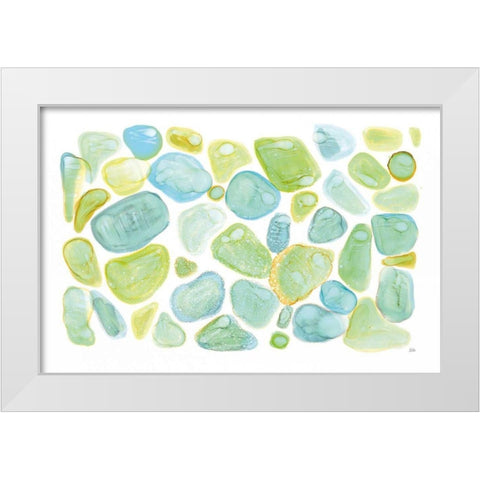 Seaglass Abstract White Modern Wood Framed Art Print by Averinos, Melissa