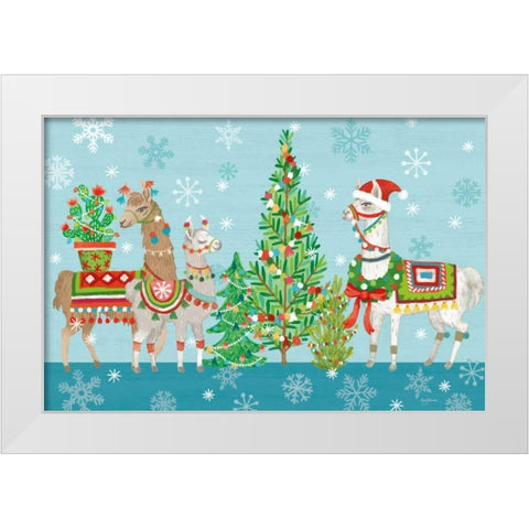 Lovely Llamas Christmas VIII White Modern Wood Framed Art Print by Urban, Mary