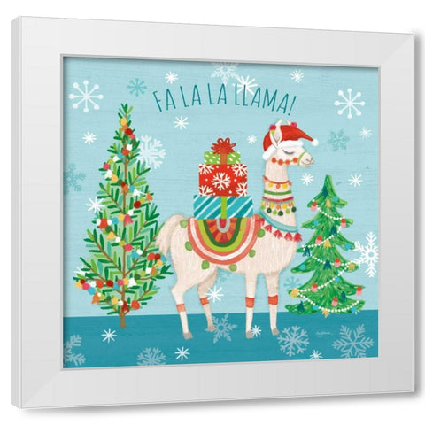 Lovely Llamas Christmas IX White Modern Wood Framed Art Print by Urban, Mary