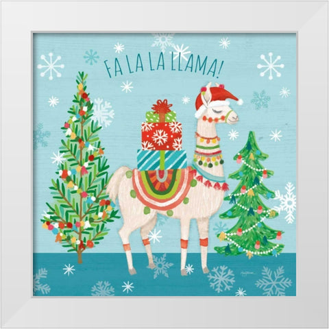 Lovely Llamas Christmas IX White Modern Wood Framed Art Print by Urban, Mary