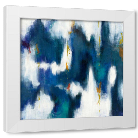Blue Texture II White Modern Wood Framed Art Print by Nai, Danhui